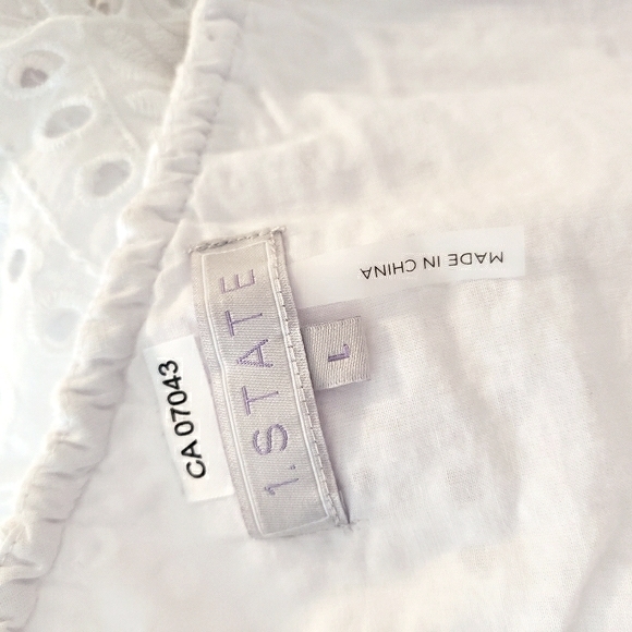1.STATE blouse Eyelet One Shoulder ultra white - Picture 6 of 6